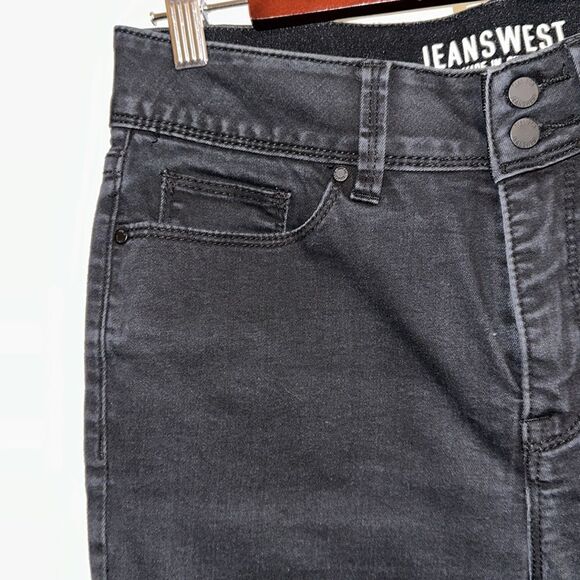 JEANSWEST 8 Black Tummy Trimmer Slim Straight Stretch Jeans - Picture 8 of 15